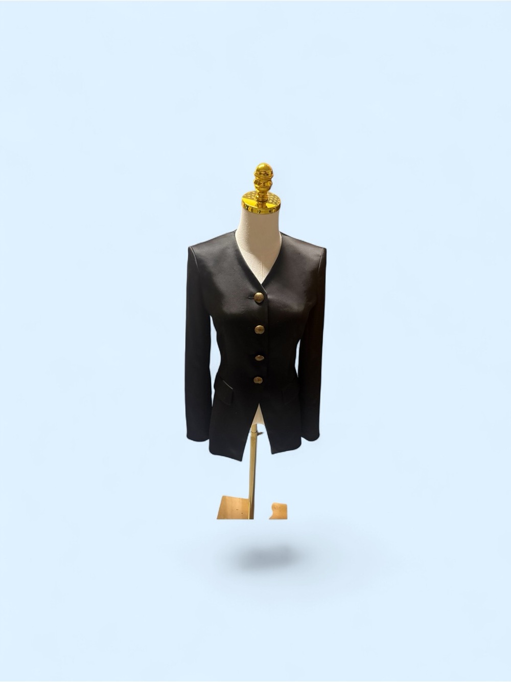 Women's Black Tailored Button-Front Blazer